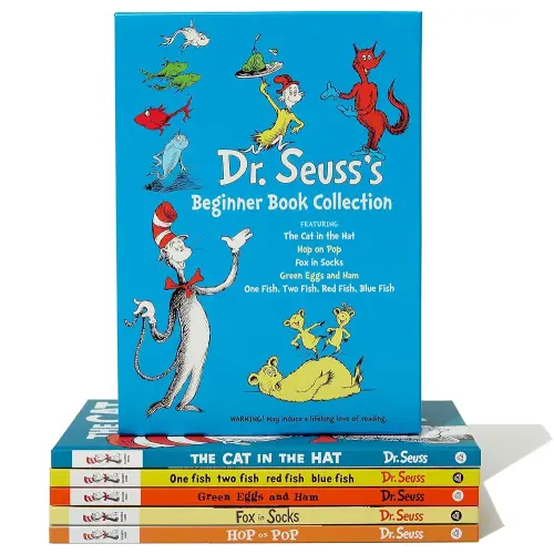 Dr. Seuss's Beginner Book Boxed Set Collection: The Cat in the Hat; One Fish Two Fish Red Fish Blue Fish; Green Eggs and Ham; Hop on Pop; Fox in Socks