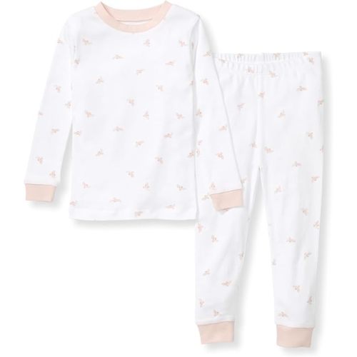 12 Months Pink Golden Bees Burt's Bees Baby Girls' 2-Piece Long Sleeve Tee and Pants Organic Cotton Pajama Set