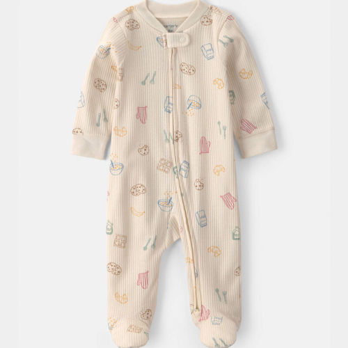 Baby Breakfast Snug Fit Sleeper - Ivory | Carter’s Oshkosh Canada