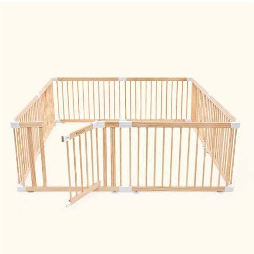 HARPPA Grovi Wooden Baby Gate Playpen | Non-Toxic Foldable DIY Adjustable Play Yard for Infants & Toddlers – Natural Finish Baby Fence for Small & Large Spaces