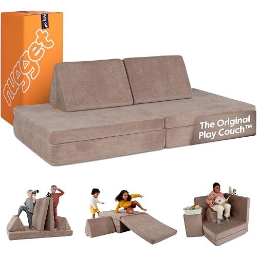 Nugget - The Original Play Couch for Kids - Modular Foam Children's Sofa for Playroom, Imagination, & Creative Open Ended Play - Washable & Convertible Playroom Furniture, Kodiak