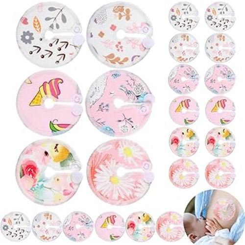 Yungyan 24 Pieces G Tube Covers Reusable Feeding Button Pads Soft G J Tube Button Covers Washable Nursing Breast Pads for Kid Baby Breastfeeding Care Supplies(Floral)