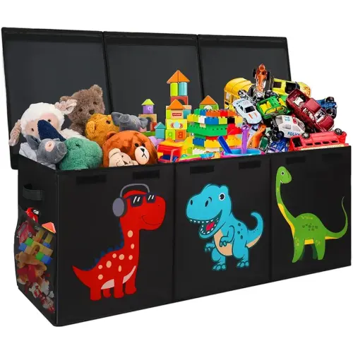 Extra Large Toy Box Chest, Collapsible Storage Organizer with Lids, Sturdy Dinosaur Toybox for Boys Girls, 40"x16"x16" Kids Storage Bin Box Baskets for Living Room, Playroom, Bedroom, Nursery