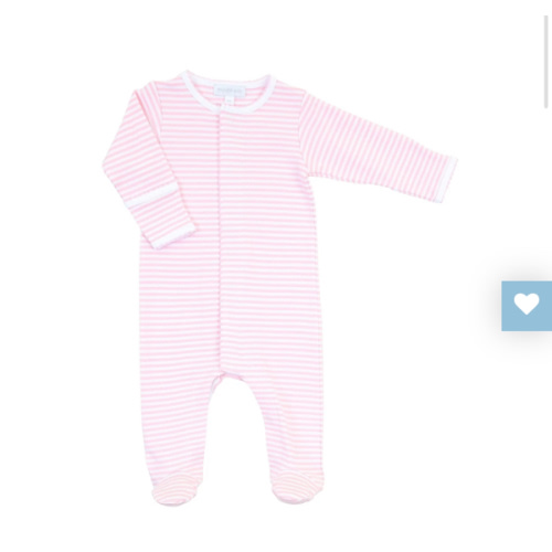 Magnolia Baby Girl Striped Footie - Pink