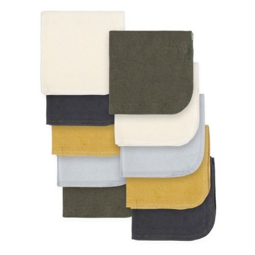 Gerber Cotton Blend, Poly Terry Washcloths, Gray(10 Pack) - Gerber Cotton Blend, Poly Terry Washcloths, Gray(10 Pack)