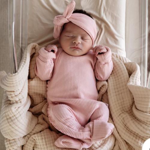 Baby Frill Onesie - Dusty Pink