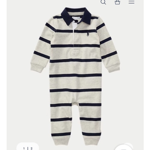 Baby Boys' Striped Cotton Rugby Coverall | Ralph Lauren