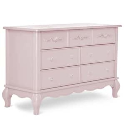 Aurora Blush Pink Double Dresser (7-Drawer)