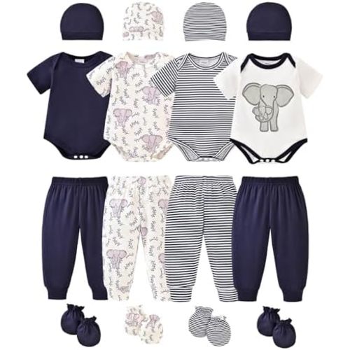 Baby Layette Sets Unisex Newborn Baby Boys Girls Essentials Gift Set 16-Piece Infant Baby Outfit Clothes