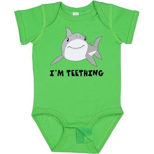 inktastic I'm Teething Cute Shark Baby Bodysuit