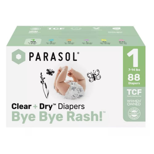 Natural Disposable Baby Diapers of All Sizes by Parasol Co