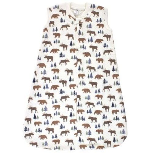 Hudson Baby Infant Boys Premium Quilted Sleeveless Sleeping Bag and Wearable Blanket, Moose Bear