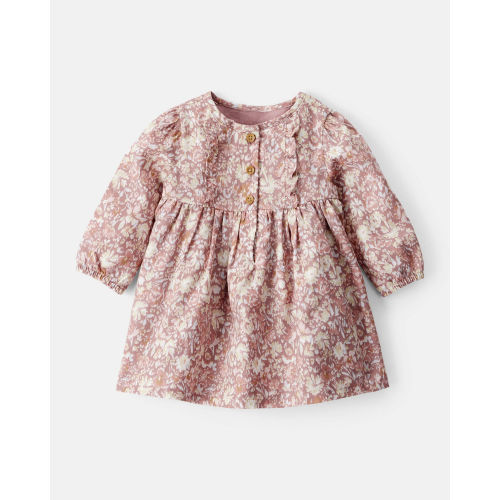 Baby Girl Floral Cotton Long-Sleeve Dress - Pink - OshKosh B'gosh | Carter's
