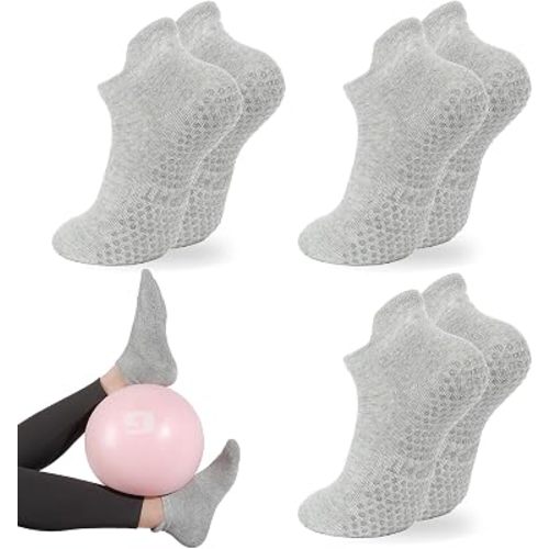 Pilates Socks with Grips for Women Non Slip Yoga Barre Sticky Grippy Socks