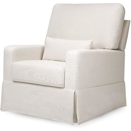Namesake Crawford Pillowback Comfort Swivel Glider in Performance Cream Eco-Weave, Water Repellent & Stain Resistant, Greenguard Gold & CertiPUR-US Certified