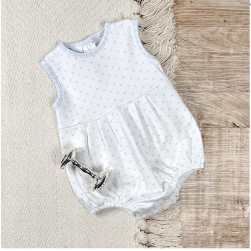 Gingham Dots Sleeveless Bubble in Light Blue