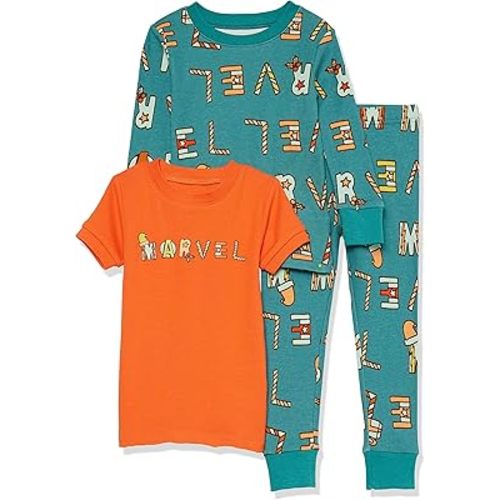 Amazon Essentials Boys Snug-Fit Pajama Sleep Sets, 3-Piece
