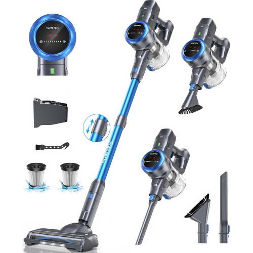 Lazyswan Cordless Vacuum Cleaner, 35KPA Suction, 50 Min Runtime, for Carpet, Hardwood, Pet Hair