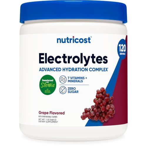 Nutricost Electrolyte Complex Powder (120 Servings, Grape) | Hydration Supplement Drink Mix with Vitamins and Minerals