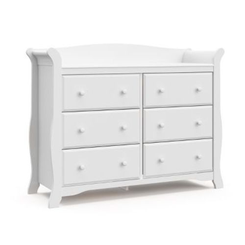 Storkcraft Avalon 6-Drawer Double Dresser White