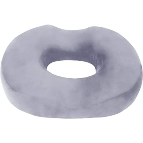 Donut Pillow Seat Cushion Orthopedic Design| Tailbone & Coccyx Memory Foam Pillow | Relieve Pain and Pressure for Hemorrhoid, Pregnancy Post Natal, Surgery, Sciatica (Grey)