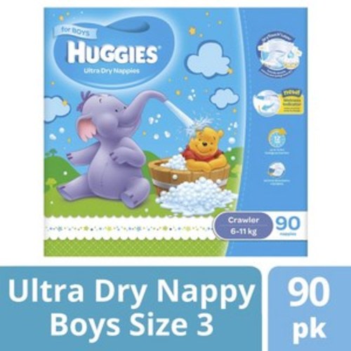 Huggies Ultra Dry Nappies Boys Size 3 (6-11kg) | 90 pack
