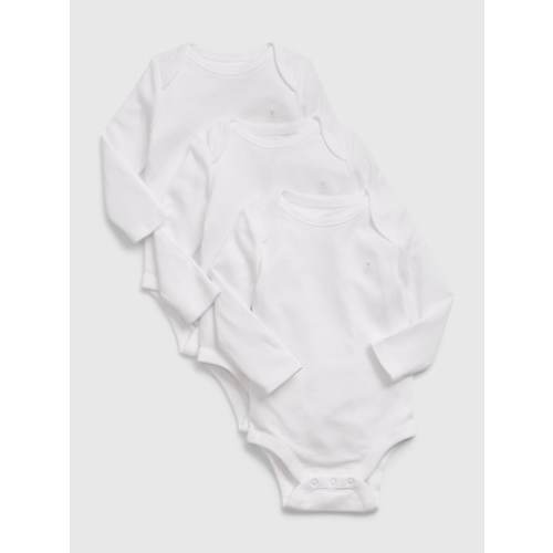 Baby 100% Organic Cotton First Favorite Bodysuit (3-Pack) in white, size: 0-3 M