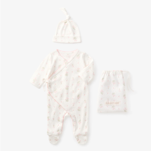 Folklore Floral Organic Cotton Pointelle Layette 2PC Set – Elegant Baby