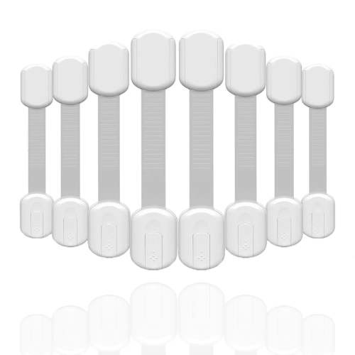 Child Safety Strap Locks Baby Proofing Latches for Drawer Door Fridge Oven Toilet Kitchen Kids Baby Locks Child Proof Cabinet Loks Adjustable 8PCS