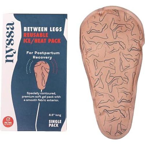 Nyssa Between-Legs Ice/Heat Pack – Reusable Hot & Cold Therapy Pad for Postpartum Birth Recovery – Contoured Design for Comfort & C-Section Support – Fits FourthWear Underwear