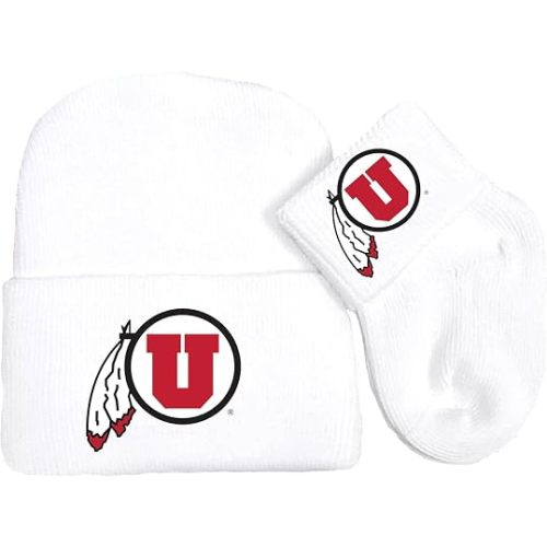 Collegiate Licensed Newborn Baby Knit Cap and Socks Set