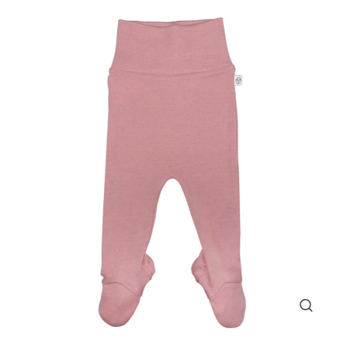 Pink Baby Footed Pants, Merino Wool, Blush