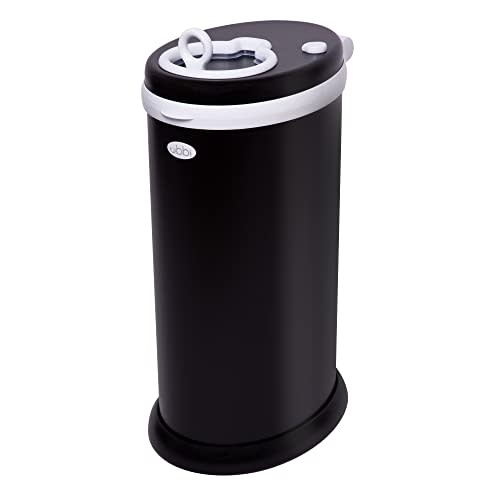 Ubbi Steel Diaper Pail, Odor Locking, No Special Bag Required, Award-Winning, Registry Must-Have, Matte Black