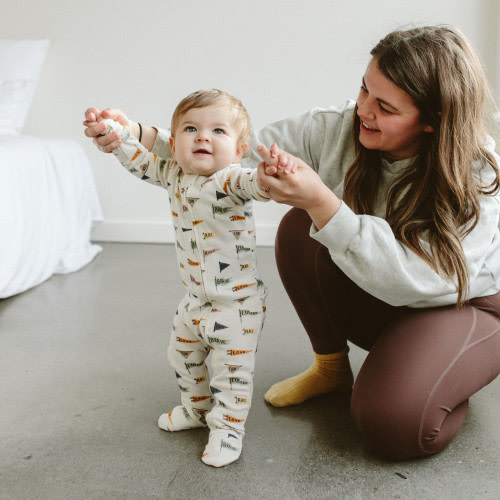 Goumi Kids Grow With You Footie- Snug Fit - Babylist Exclusive Affirmations, 6-9 M