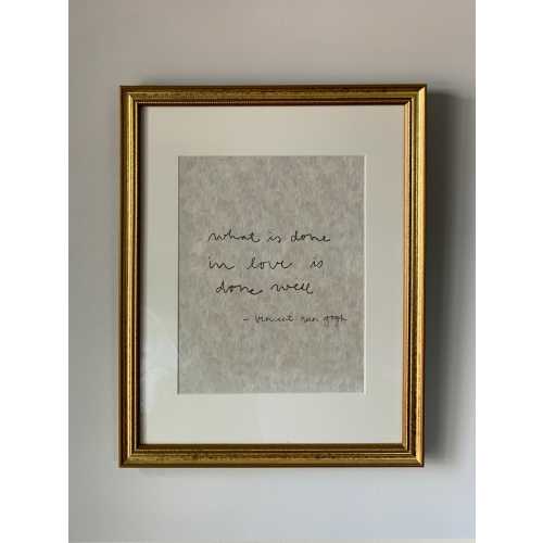 DONE IN LOVE - Vincent Van Gogh art print, wall art, home decor, quote art