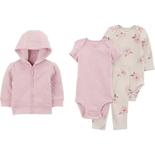 Simple Joys by Carter's Baby Girls 4-piece Jacket, Pant, and Bodysuit Set 3-6M