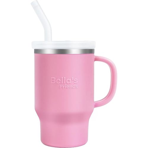 Bella's Friends Handy Mini Tumbler – Adorable 9 oz Sippy Cup for Toddlers 1-3 years old, Flexible Straw, Stainless Interior & Silicone Body, Leak‑Proof, Dishwasher Safe, Ideal for Travel or At Home