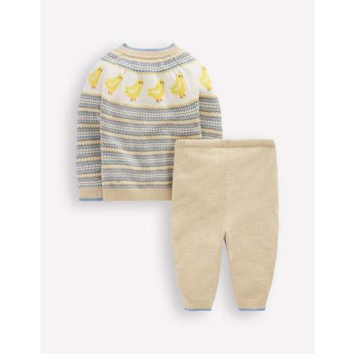 Fair Isle Knitted Play Set-Oatmeal Marl Chicks | Boden USA