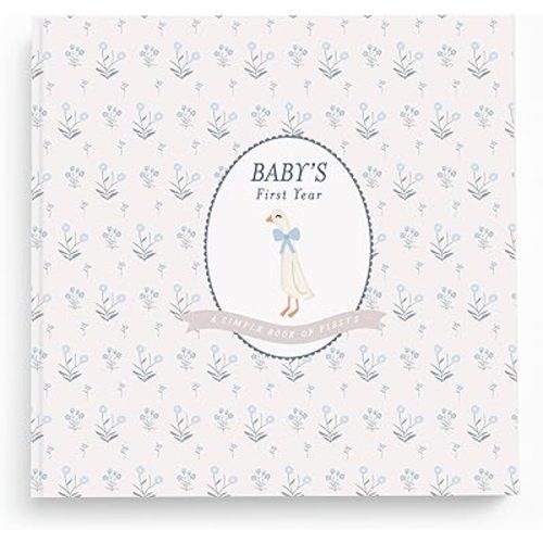Lucy Darling Little Goose Baby Memory Book – First Year Journal, 5-Year Milestone Scrapbook & Photo Album – Keepsake for Baby Boy or Girl – Ideal Gift