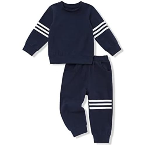 oklady Toddler Boy Clothes Stripe Long Sleeve T-Shirt Tops Sweatsuit Pants Sets Fall Winter Baby Boy Clothes