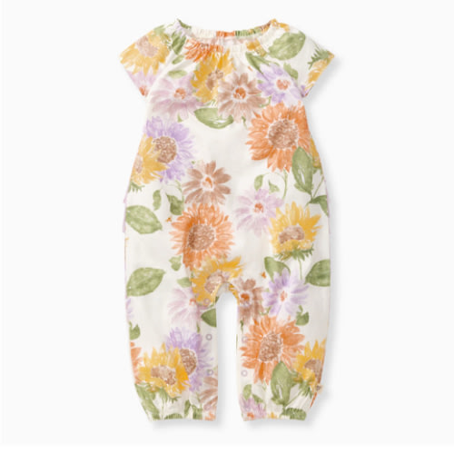Sweet Sunflowers Organic Baby Girl Jumpsuit