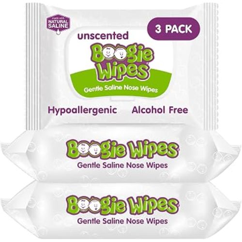 Boogie Saline Nose Wipes Unscented - 90 Count