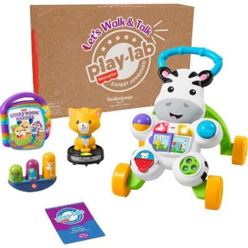 Fisher-Price Baby & Toddler Play Kit Let’s Walk & Talk Gift Set, Developmental Toys & Activity Guide