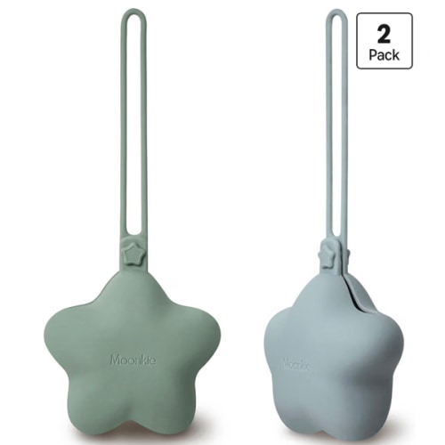 Moonkie Silicone Pacifier Holder Case: Cute Portable Pacifier Case, 2 Pack