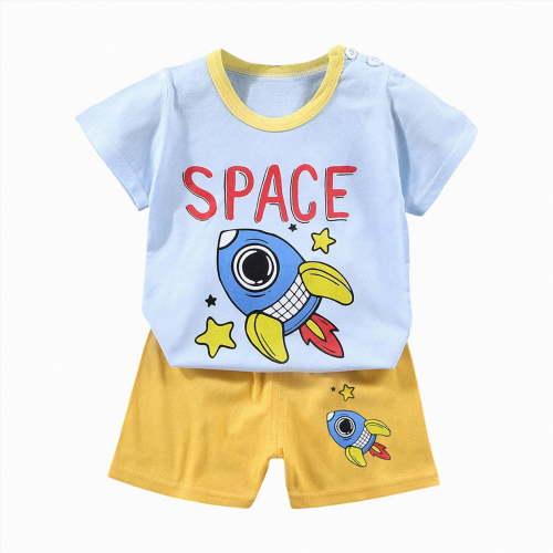 TOWED22 Toddler Baby Boy Clothes Summer Outfits Solid Short Sleeve Sweatshirt and Shorts Set Zip Shirt+Shorts Sets 1-6T Light Blue,3-6 M