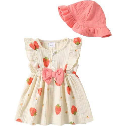 sweetabby Toddler Baby Girl Dresses Summer Clothes Boho Short Sleeve Dress Ruffle Infant Sundress Cute Girls Outfit