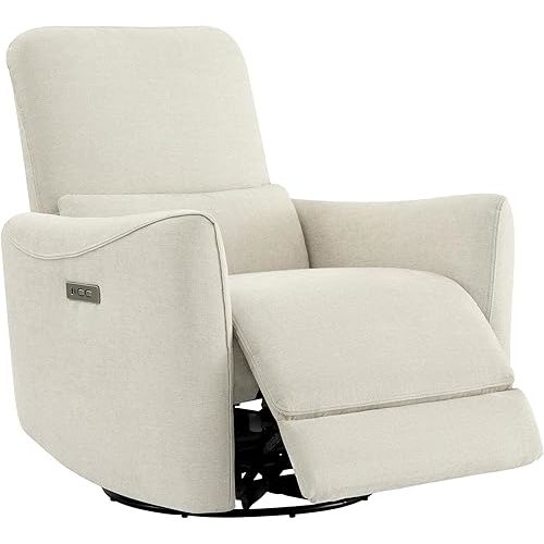 CHITA Oversized Power Recliner Chair Swivel Glider for Big and Tall, FSC Certified Living Room Nursery Rocking Chair with Lumbar Support, Linen
