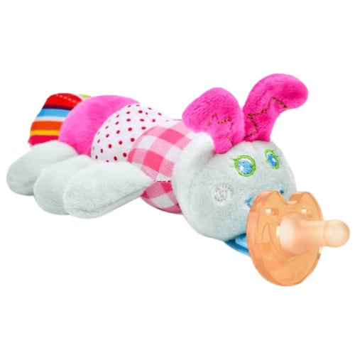 AVEKI Soothie Snuggle Pacifier Holder with Detachable Pacifier, 0m+, Caterpillar