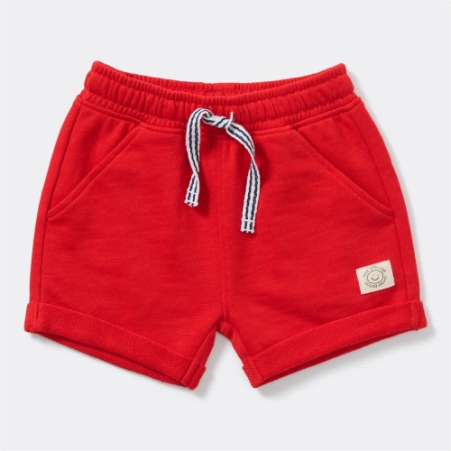 Dymples Baby French Terry Shorts - Red