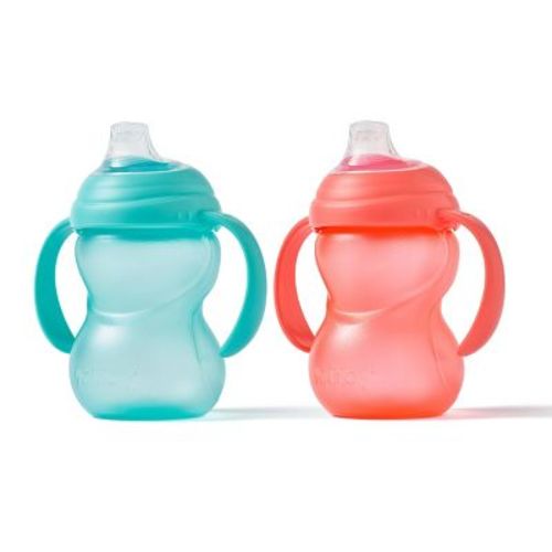 Nuby 8oz Polypropylene Clikit Frosted Soft Spout Sippy Trainer Cups - Red/Blue - 2pk